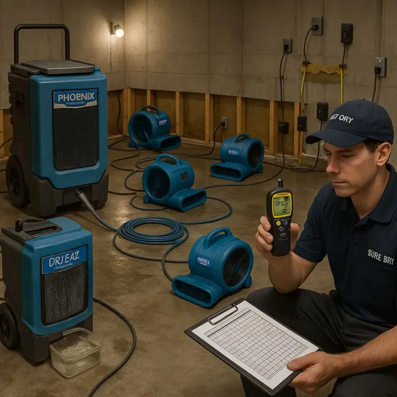 Structural Drying and Dehumidification process in Marshallville, GA